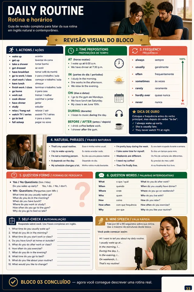 Daily Routine: revisão visual do bloco