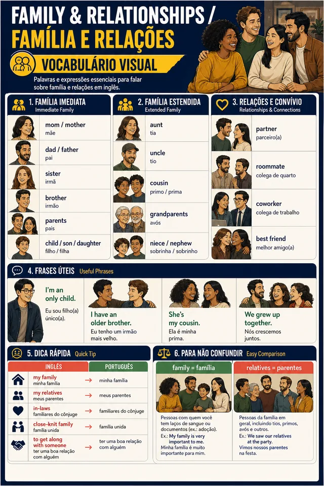 Family and Relationships: vocabulário visual
